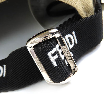 Fendi Fxq675 Cotton Logo Floral Rose Embroidery Baseball Cap Hat Cap Beige