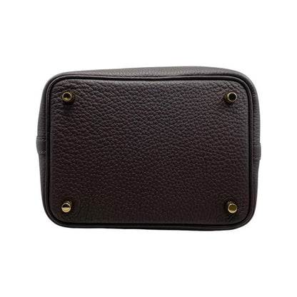 Hermes Handbag Picotin Lock PM Engraved B Ebène Dark Brown Gold Hardware Hermes