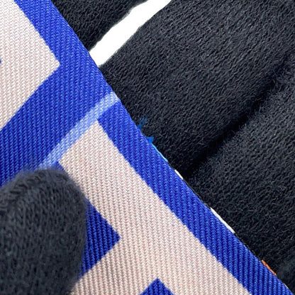 Chanel Scarf Logo CC Silk Blue Pink Multicolor