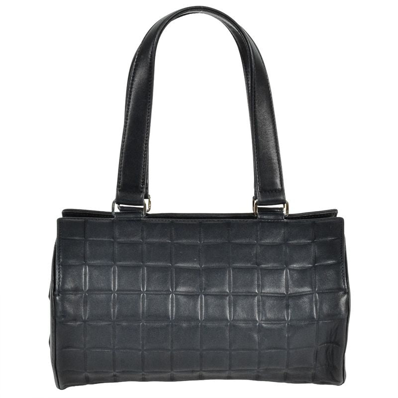 Chanel Chocobar Handbag Lambskin Navy Silver Hardware 7 Digit 7s Ladies