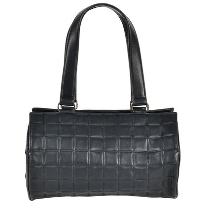 Chanel Chocobar Handbag Lambskin Navy Silver Hardware 7 Digit 7s Ladies