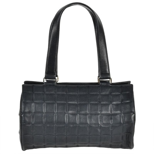 Chanel Chocobar Handbag Lambskin Navy Silver Hardware 7 Digit 7s Ladies