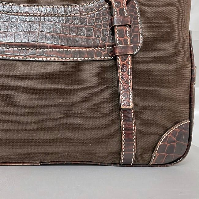 Celine Handbag Boogie Bag Brown Excellent Condition Leather Jacquard