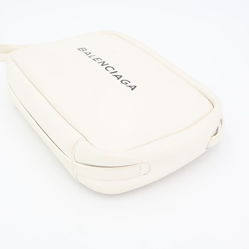 Balenciaga Shoulder Bag Everyday Camera Bag S 489812 White Black Leather