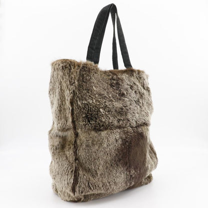Chanel Coco Mark Tote Bag Rabbit Fur Brown Ladies Handbag