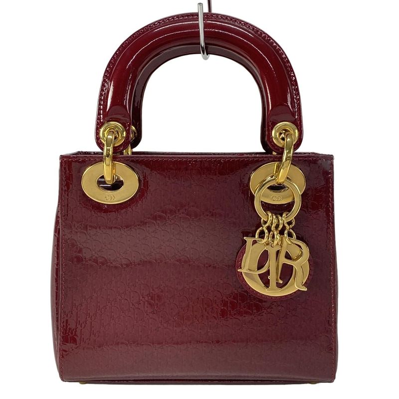 Dior/christian Dior Handbag Lady Dior Mini Bag/trotter Bordeaux Gold Hardware