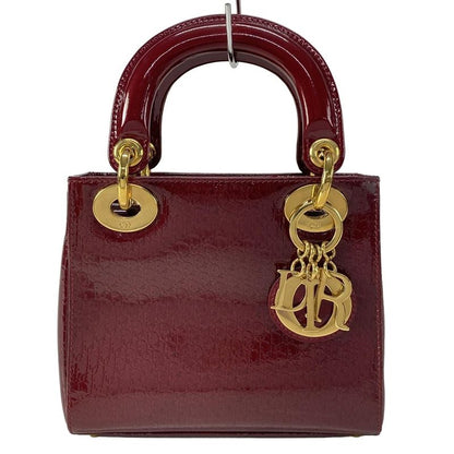 Dior/christian Dior Handbag Lady Dior Mini Bag/trotter Bordeaux Gold Hardware