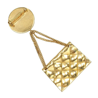 Chanel Bag Motif Matelasse Coco Mark Gold Plated Ladies 19g Brooch
