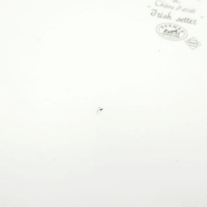 Hermes Tableware Chasse Green Dog Plate Porcelain White and Green Green Golden