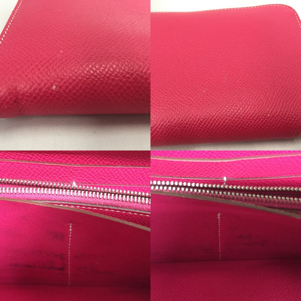 Hermes Azap Classic Leather Long Wallet Pink