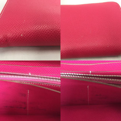 Hermes Azap Classic Leather Long Wallet Pink