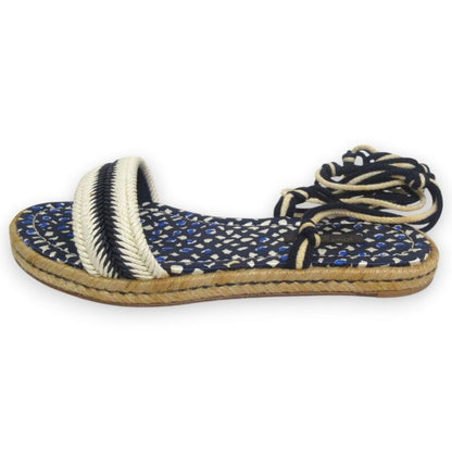 Good Louis Vuitton Shoe Lace Strap Jute Flat Sandals 37 Approx 23.5cm (9.25in)