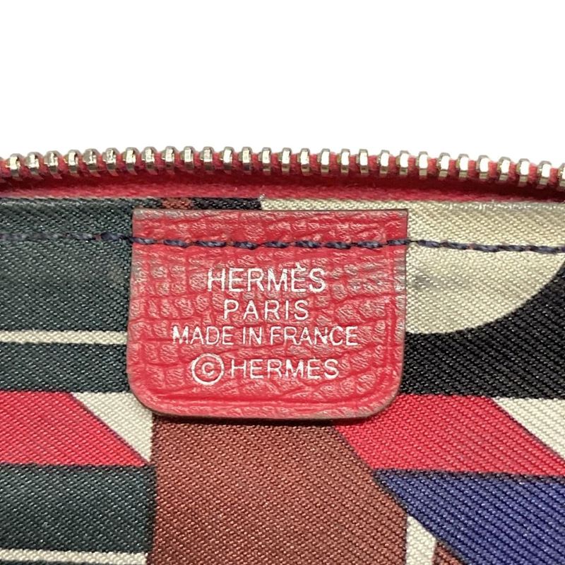 Hermes Coin Case Azap Compact Mini Silk Inn Rose Extreme Round Zipper