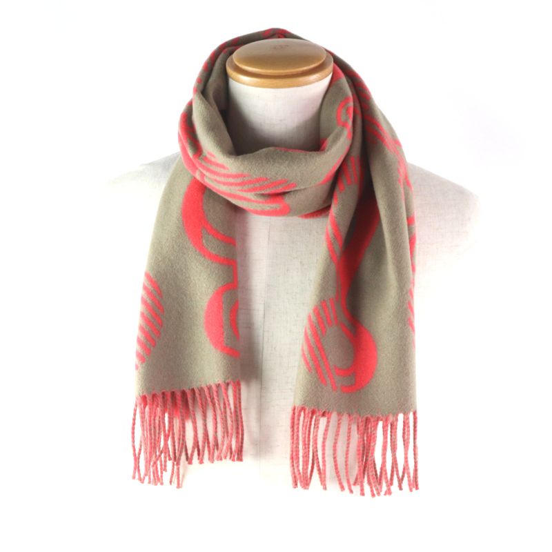  Hermes Dre Buckle 100% Cashmere Fringed Scarf Glaze Pink With Box Made In