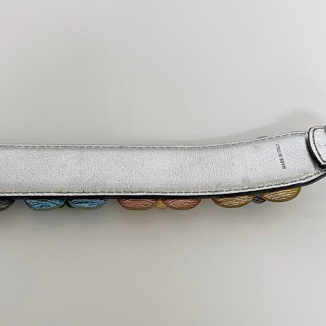 Fendi Handle Strap You Silver Multicolor Excellent Condition Leather