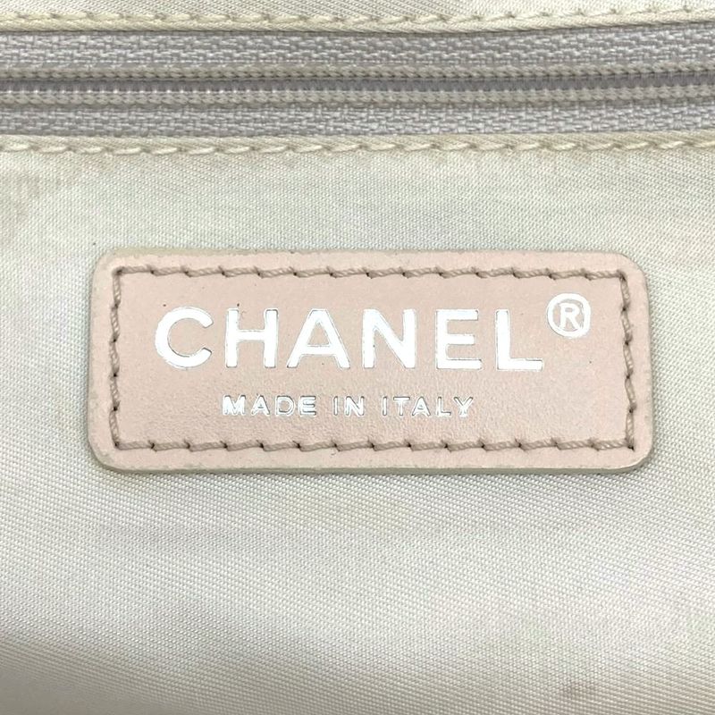 Chanel New Travel PM Tote Bag One Shoulder Nylon Leather Metallic Pink Beige