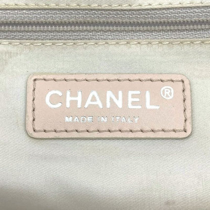 Chanel New Travel PM Tote Bag One Shoulder Nylon Leather Metallic Pink Beige
