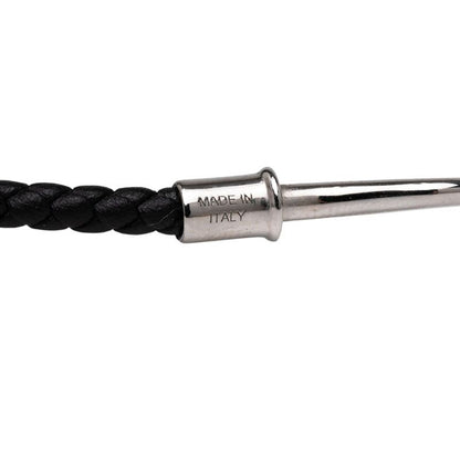 Hermes Jumbo Choker Bracelet Black Silver Hardware Leather Metal Women Hermes