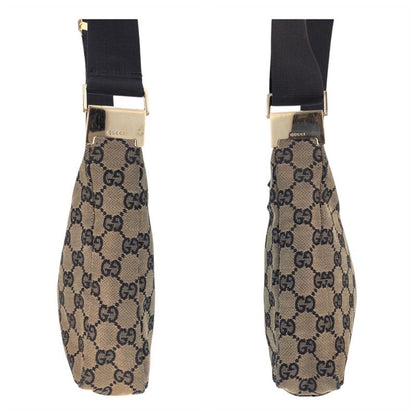 Gucci Beige Black Gold Hardware GG Canvas 019 0433 Shoulder Bag Pochette Women