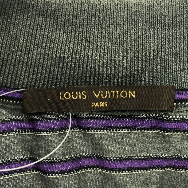 Louis Vuitton 12aw Striped Polo Shirt Gray Purple XS