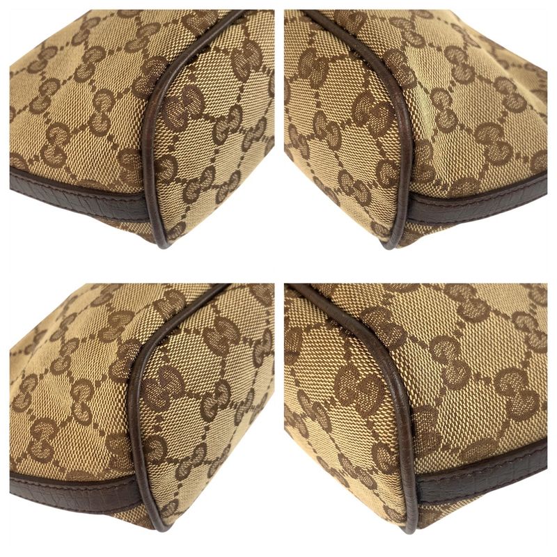 Gucci Sherry Line Beige Silver Hardware GG Canvas 141809 Handbag Accessory