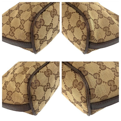 Gucci Sherry Line Beige Silver Hardware GG Canvas 141809 Handbag Accessory