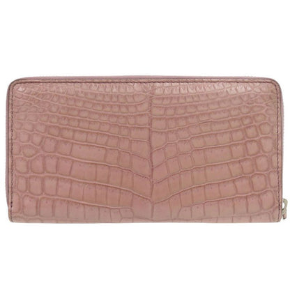 Gucci Round Zipper 374850 Matte Croc Purple Long Wallet Purple 1313 Gucci