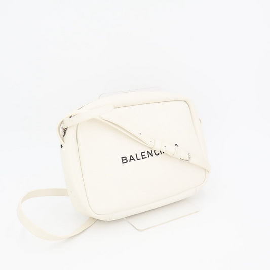 Balenciaga Shoulder Bag Everyday Camera Bag S 489812 White Black Leather
