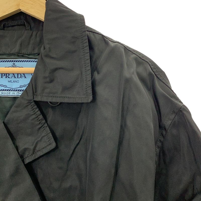 Prada - Nylon Double Breasted Coat - Black - Women's