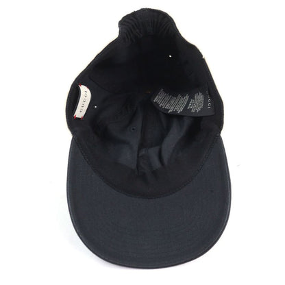 Gucci 492545 100% Cotton Logo-printed Hat With Headband Baseball Cap Black