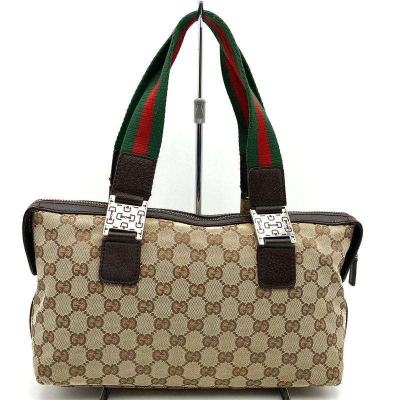 Gucci 145759 Handbag Brown GG Canvas Sherry Line Ladies Fashion Brand Name High