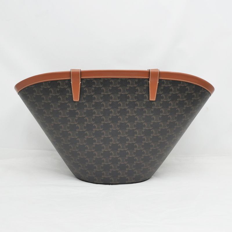 Celine Coufan Brown Triomphe Canvas Tote Bag Multicolor Logo Ladies