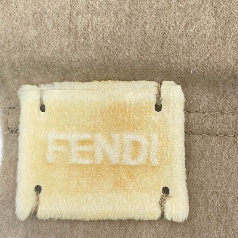 Fendi Stole Scarf Cashmere Sable Blawan With Storage Bag
