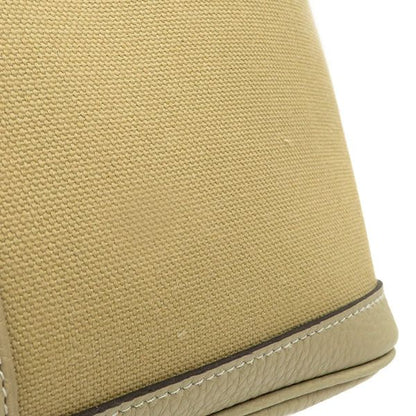 Hermes Tote Garden Party GM Negonda Toile Militaire Pouss Iere Silver Hardware