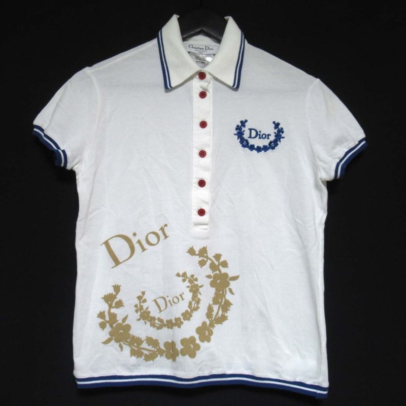 Christian Dior Galliano Period Logo Embroidery Print Short Sleeve Deer Polo