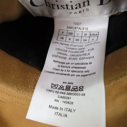 Christian DIOR 248c87al815 100% Lambskin BEE Embroidery Reversible Sheer Ring