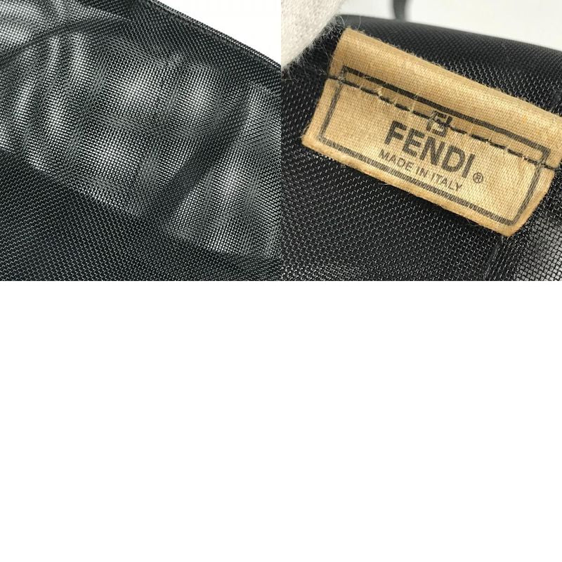 Fendi Handbag FF Logo Mesh Big Bag Nylon Mesh Black