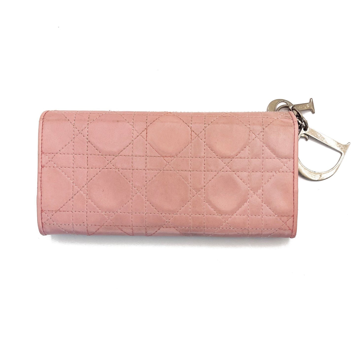 DIOR Lady Dior Long Flap Wallet on Chain Pink Lotus Cannage Lambskin Leather