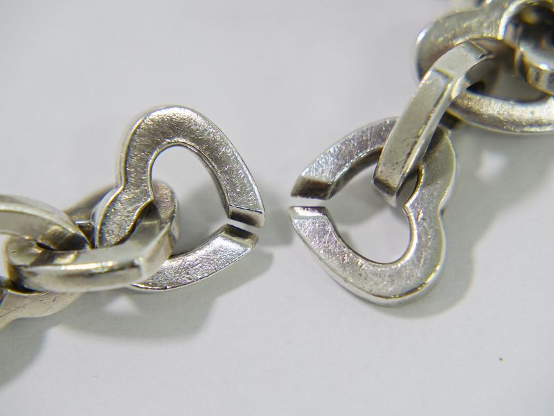 Authentic Tiffany & Co Tiffany & Co Heart Link 925 750 YG Bracelet Bangle