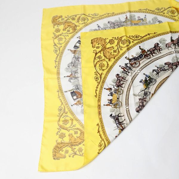 Hermes Carre 90 Carre 90 Scarf Ron Chien Walk To Scarf Hermes Yellow