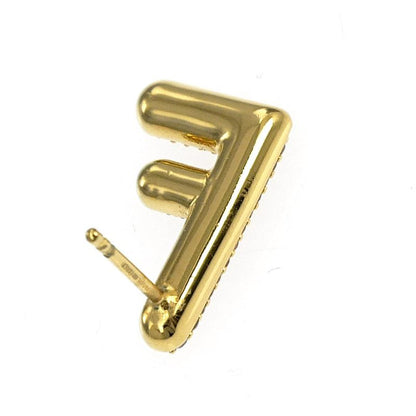 Fendi Zucca FF Logo Earrings Gold Color Silver Color Rhinestone