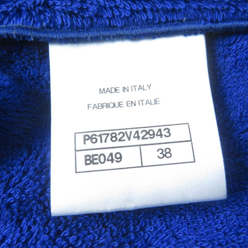 CHANEL 19M P61782v42943 COCO Beach 100% Cotton Pile Sleeveless Top Blue 38