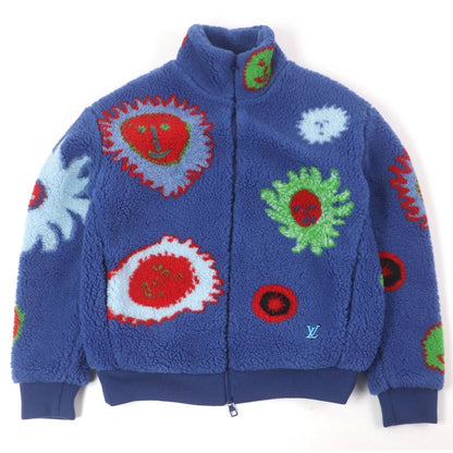 Louis Vuitton Yayoi Kusama 23AW Face Zip-up Fleece Jacket Blouson Blue XS Made