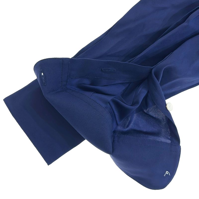 Celine Phoebe Period Silk Panel Shirt 2 0l80 5944 Blue 34