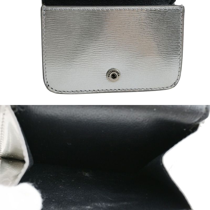 Balenciaga Compact Wallet Trifold Wallet Silver 30bs310