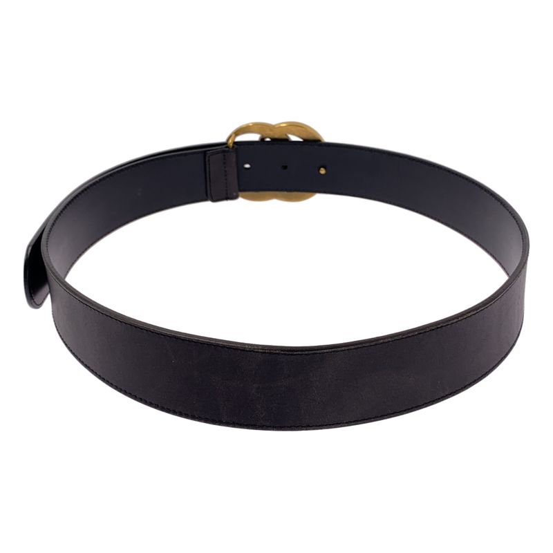 Gucci | GG Marmont Double G Buckle Belt | 80 32 | Gold Dark Brown | Men's