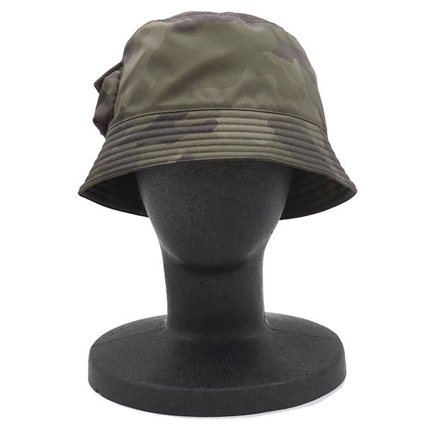 Prada Hat Re-Nylon Pocket Bucket Hat Nylon Camouflage L Camouflage Triangle
