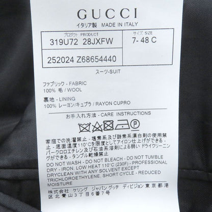 Gucci 252024 None Fabric 100% Wool Single Blazer Tailored Jacket Navy 48 Made