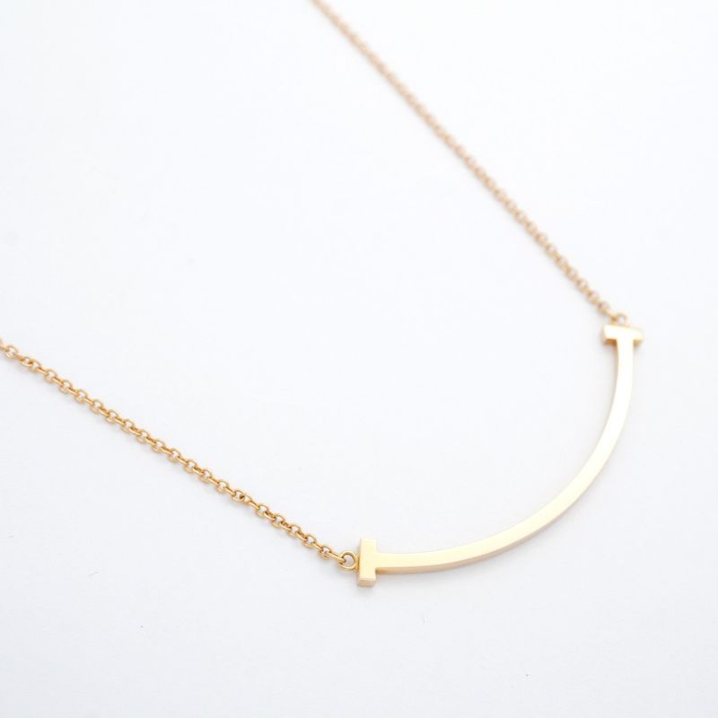 Tiffany & Co Necklace T-smile Small 18K Pink Gold Pink Gold Ladies