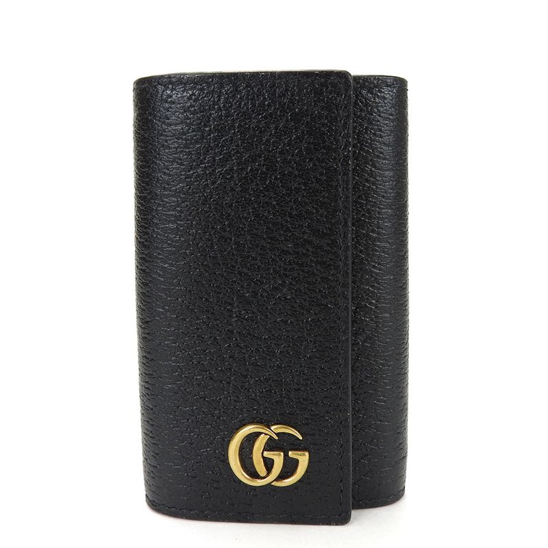 Gucci Key Case 435305 GG Marmont Leather Black 6-stack Ladies Men's Gucci